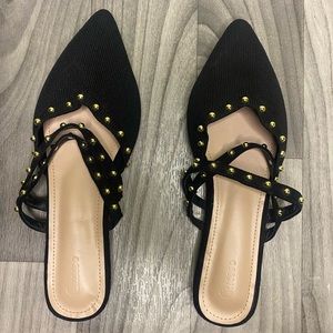Black studded flats